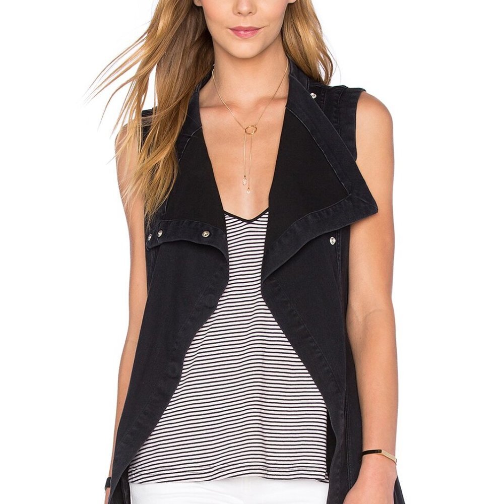 Rare NWT Fine by Superfine Black denim Raven Vest‎ - Picture 2 of 12